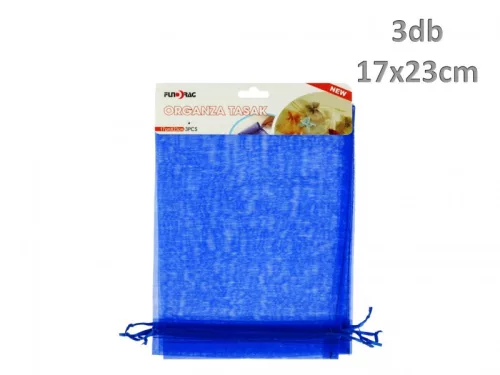 Ajándéktasak organza sötét kék 3db 17x23cm 