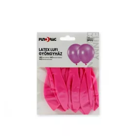 Latex lufi gyöngyház pink 8db-os