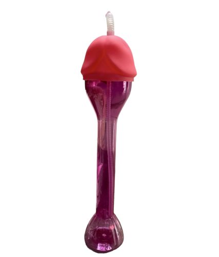 Vicces party kulacs + szívószál 40cm