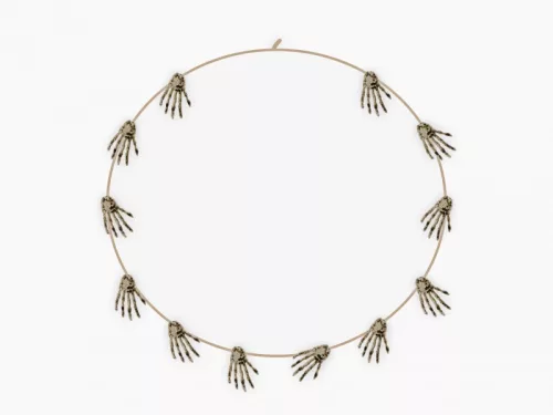 Halloween csontvázkéz füzér 12db 7cm-es kéz 