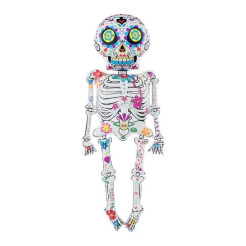Halloween fólia lufi színes csontvázas 158 cm