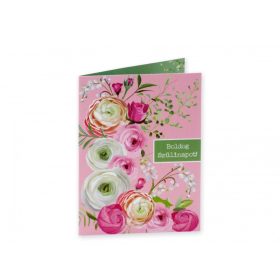 Képeslap Boldog Szülinapot virágos + boríték 