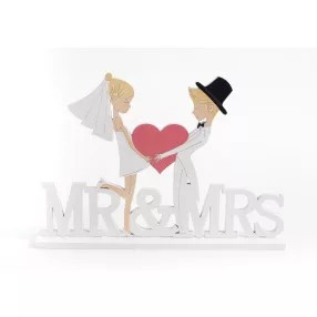 Fa mr & mrs esküvői pár 29x20cm