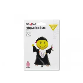   Ballagós smiley fólia lufi 101 cm mosolygós ballagási dekoráció