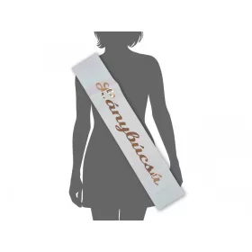 Vállszalag Lánybúcsú fehér-arany 9,5x 160cm