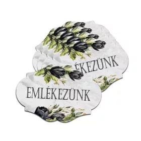   Emlékezzünk nyomtatott dekorkarton 5 db-cs fekete tulipános