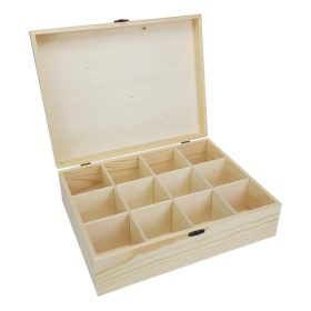   Natúr osztott 12 rekeszes doboz  23x30cm, mag: 8,5cm, kis rekeszek: 7x7cm