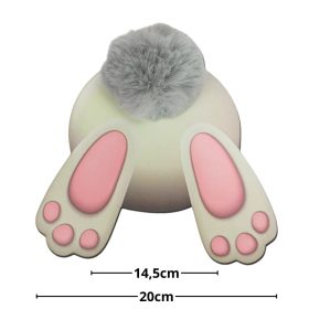 Nyomtatott dekorkarton - Nyuszi popi szürke 20cm