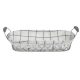 Kenyeres kosár fém ,ovál kockás bélés  36x15x8cm
