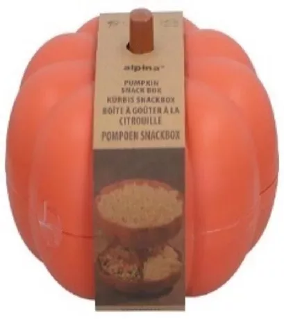 Sütőtök formájú snackdoboz, átmérő 25 cm  × 16 cm, 350 g