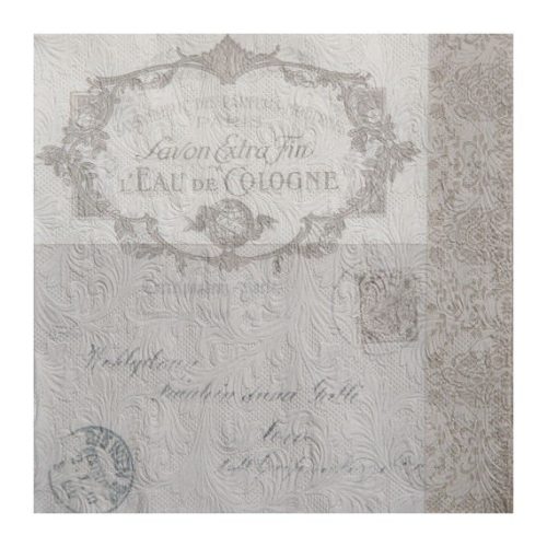 Papír szalvéta 3 rétegű szürkésbarna 33x33cm 20db