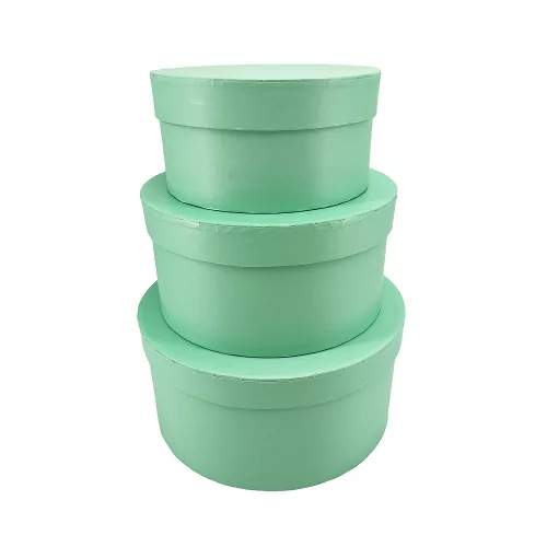 Kerek papírdoboz menta 3db/szett (21x10,5cm,18x9,5cm,14,5x7cm)