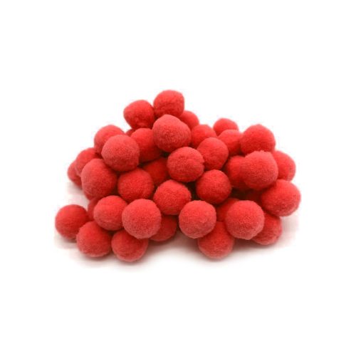 Piros pompon 1,5cm 100db/cs