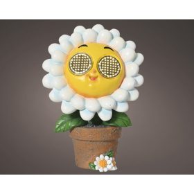   Vidám napraforgó formájú dekorfigura LED szemekkel – 22 cm