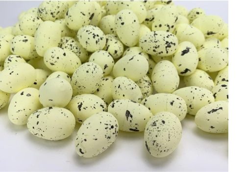 Festett polisztirol tojás természetes színek 3*4cm 120db/cs - sárga