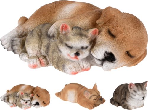 Kerámia cica+kutya figura 13cm 3 féle, választható