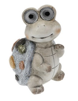 Napelemes teknős lámpa – kavicsmintás páncél