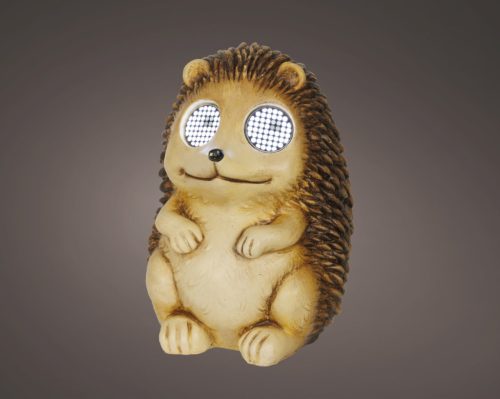 Szolár kerti süni figura hideg fehér LED fénnyel 17,7x17x23,3 cm 