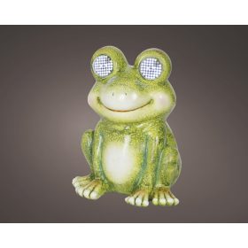   Napelemes kerti béka figura mozgó LED szemekkel – Lumineo 17,2x20x24,5 cm