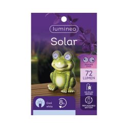   Napelemes kerti béka figura mozgó LED szemekkel – Lumineo 17,2x20x24,5 cm
