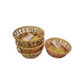 Bambusz kosár kerek több színben választható  22x8cm