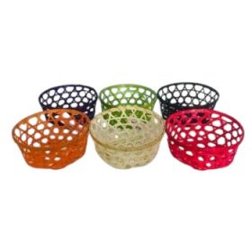 Bambusz kosár kerek színes, választható 20x9cm