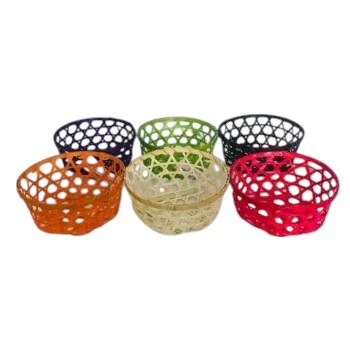 Bambusz kosár kerek színes, választható 20x9cm