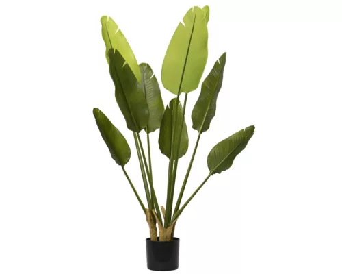 Élethű mű Strelitzia növény cserépben 120 cm