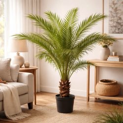 Élethű cserepes műnövény robbelini pálma 90x150cm