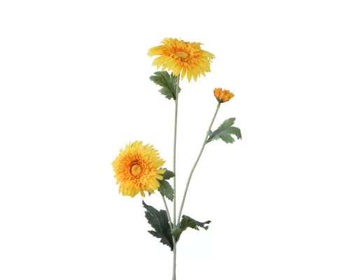 Selyem szálas 3 ágú sárga gerbera