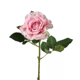 Selyem szálas nyílott rózsa rózsaszín 71cm