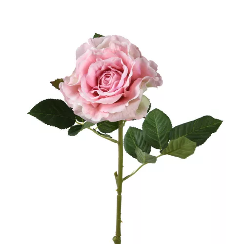 Selyem szálas nyílott rózsa rózsaszín 71cm