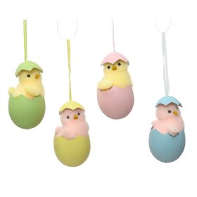   Akasztós csibe tojáshéjban 4 féle színben 5x8cm, választható