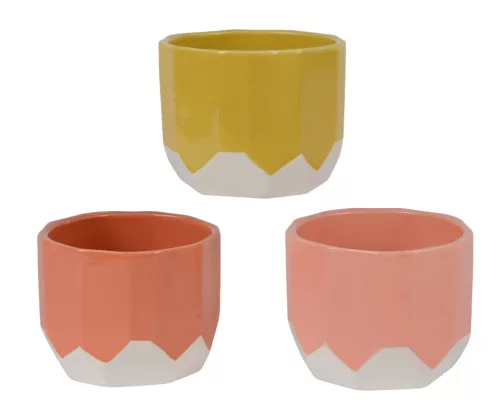 Kerámia mázas kaspó 10,7x8,7 cm 3 féle színben választható/db 