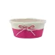 Köteles ovál kaspó masnival kicsi magenta 18x11x8cm