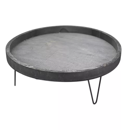 Dekorációs alap fém lábon szürke 35cm