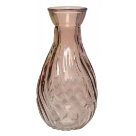 Üvegváza csavart mintás pink 10 cm 