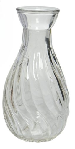 Üvegváza csavart mintás átlátszó 10 cm