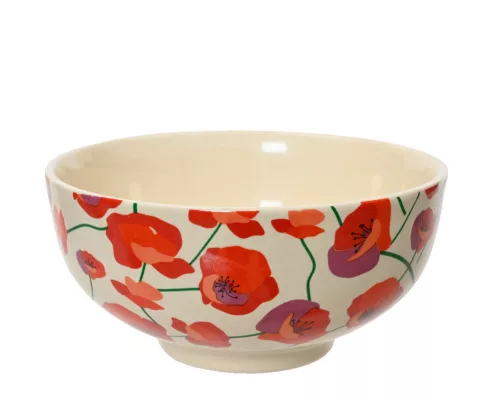 Pipacsvirágos porcelán kerek tál  12x6 cm 