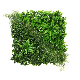   Élethű mű zöldfal dekorpanel vegyes levélzettel 50x50 cm