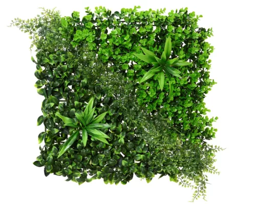 Élethű mű zöldfal dekorpanel vegyes levélzettel 50x50 cm