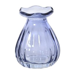 Váza átlátszó üvegből kék 7x9 cm 