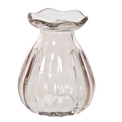 Váza átlátszó üvegből barack 7x9 cm 