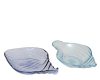 Kagyló alakú tányér átlátszó üvegből világoskék színben 20x11,8x5,5 cm 