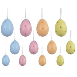   Polisztirol húsvéti tojás szett pöttyös mintával – 20 db-os pasztel dekoráció