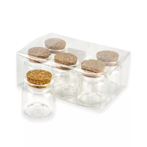 Üvegcse parafadugóval 4,7*5cm 6db-doboz