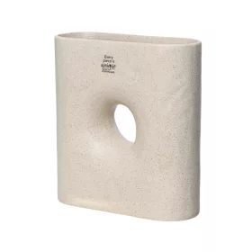 Kerámia váza reaktív mázzal 20,5x8x22,5 cm törtfehér