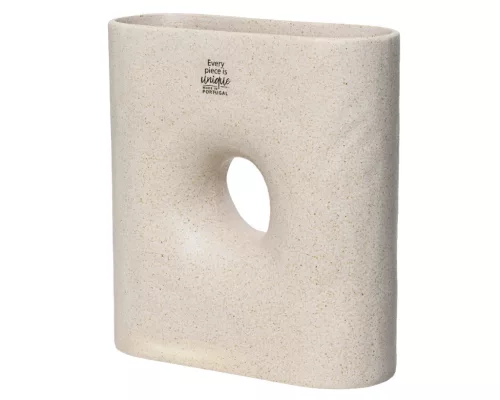 Kerámia váza reaktív mázzal 20,5x8x22,5 cm törtfehér