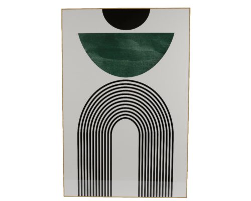 Modern absztrakt falikép zöld-fekete mintával MDF keretben 2,5x60x90 cm 