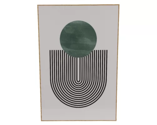 Fényes absztrakt falikép zöld-fekete színben MDF keretben 2,5x40x60 cm 